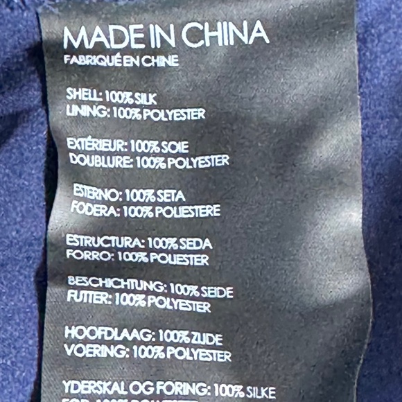 Club Monaco Abbygail Navy 100% Silk Floral Print Mini Dress Sz 6 - Picture 6 of 7